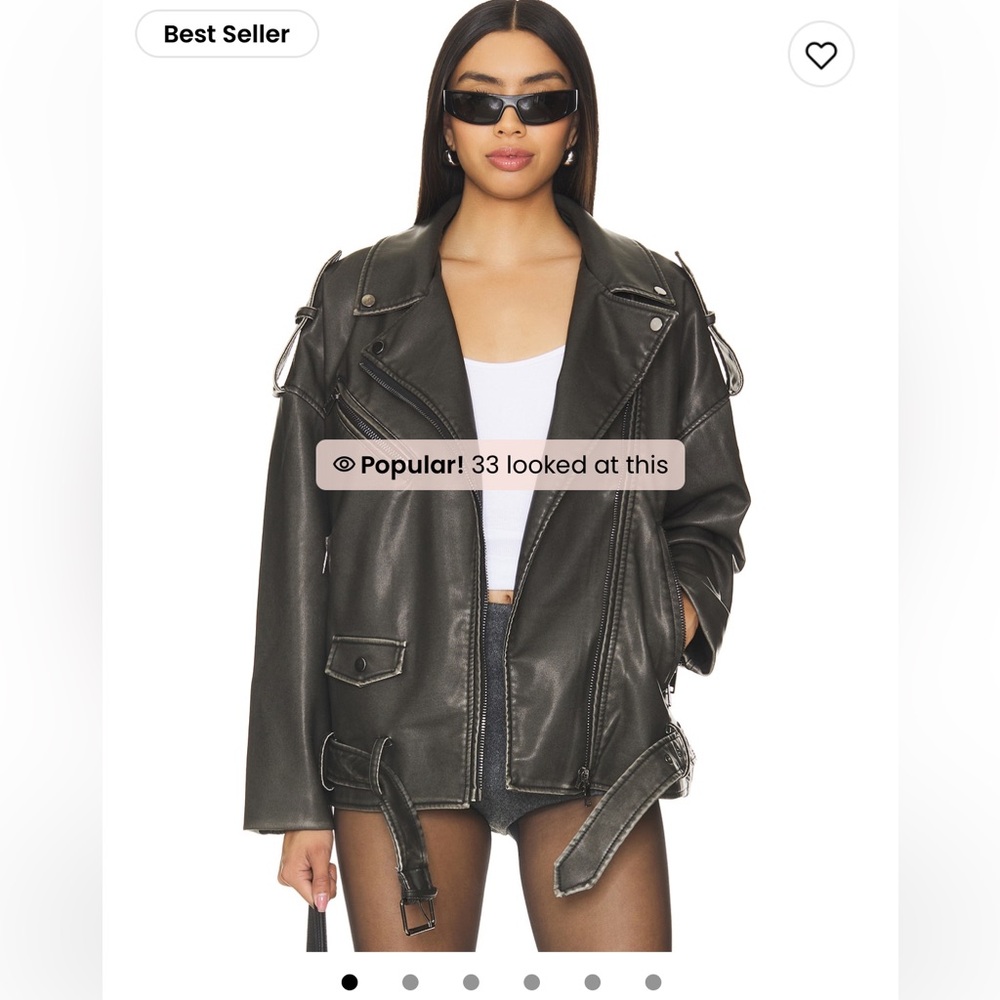 Lioness ace biker jacket in charcoal (L)